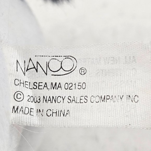 Nanco Cow Plush 2003 White Black Smooth Texture 10 in Tall Stuffed Animal Toy - Picture 6 of 7